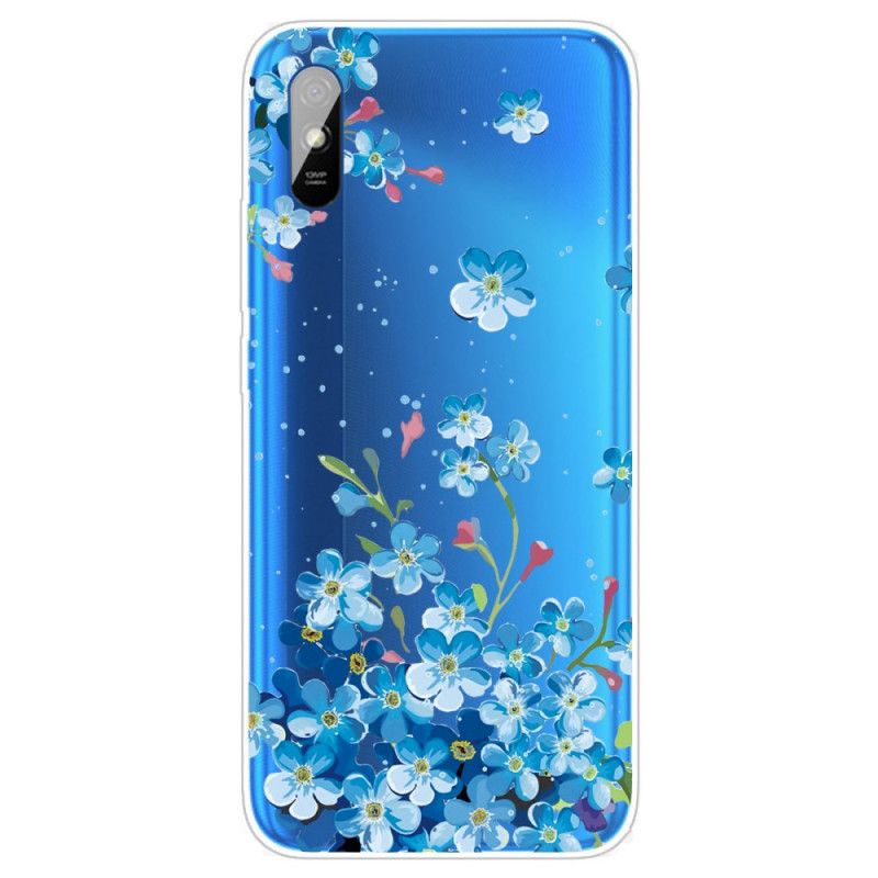 Cover Hoesje Xiaomi Redmi 9A Telefoonhoesje Boeket Blauwe Bloemen