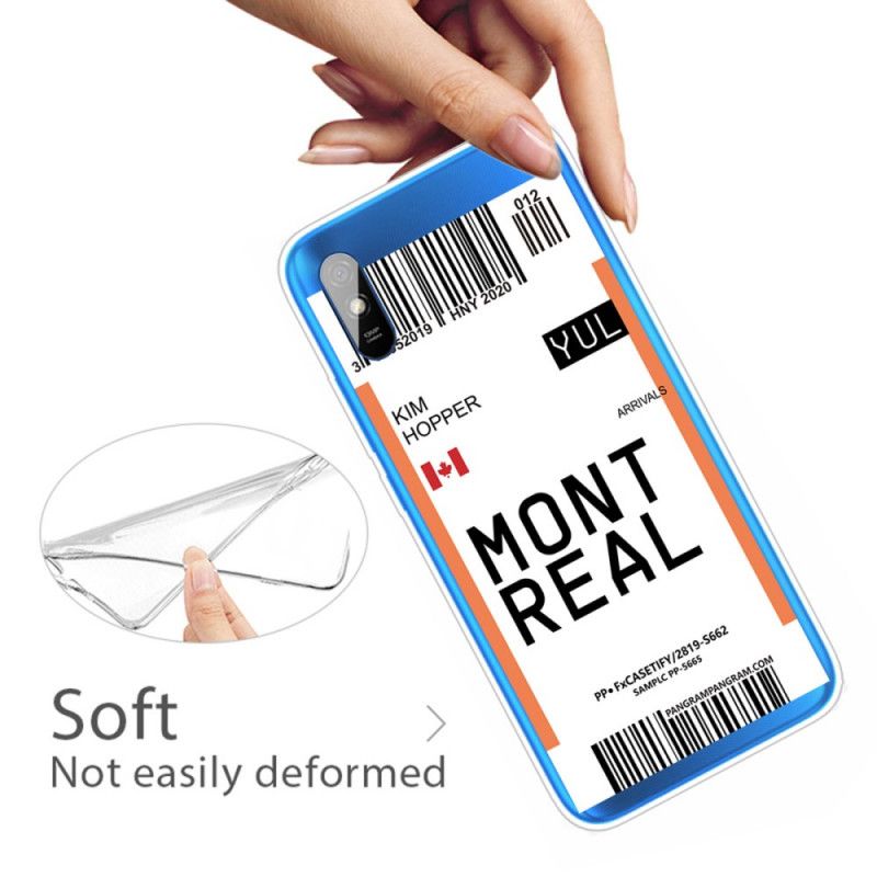 Cover Hoesje Xiaomi Redmi 9A Telefoonhoesje Instapkaart Naar Montreal