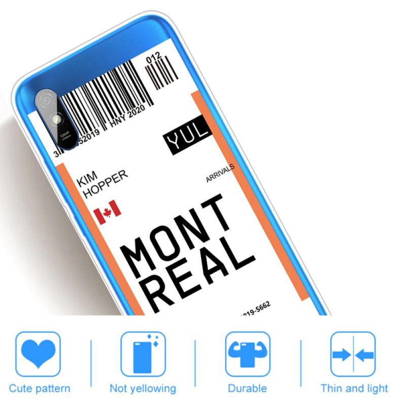 Cover Hoesje Xiaomi Redmi 9A Telefoonhoesje Instapkaart Naar Montreal