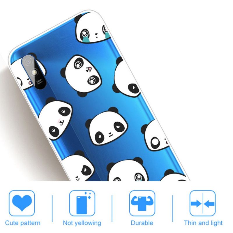 Cover Hoesje Xiaomi Redmi 9A Telefoonhoesje Sentimentele Panda'S