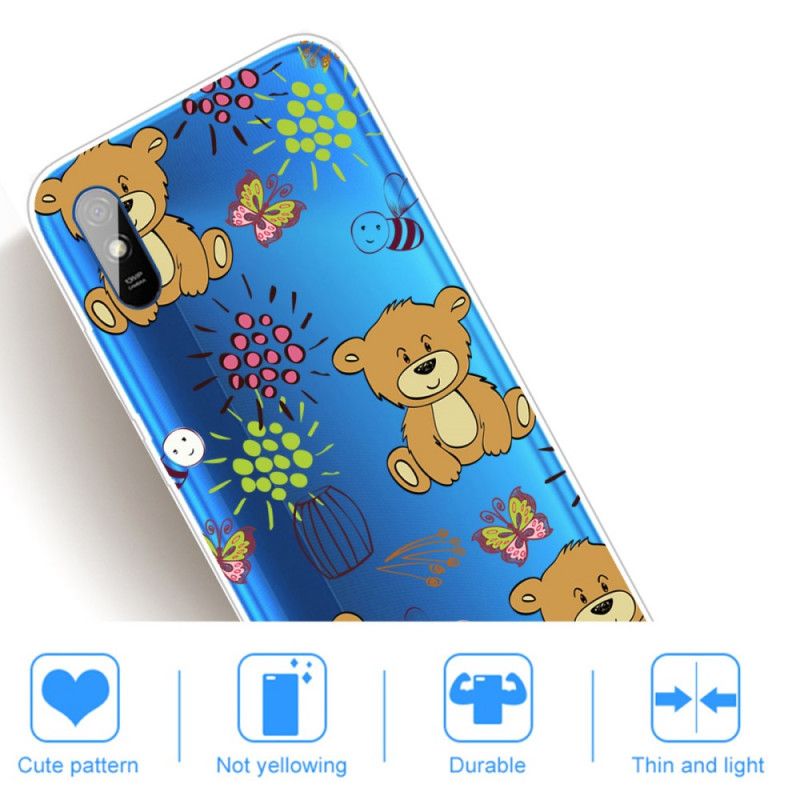 Cover Hoesje Xiaomi Redmi 9A Telefoonhoesje Top Teddyberen