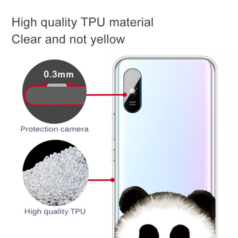 Cover Hoesje Xiaomi Redmi 9A Telefoonhoesje Transparante Panda