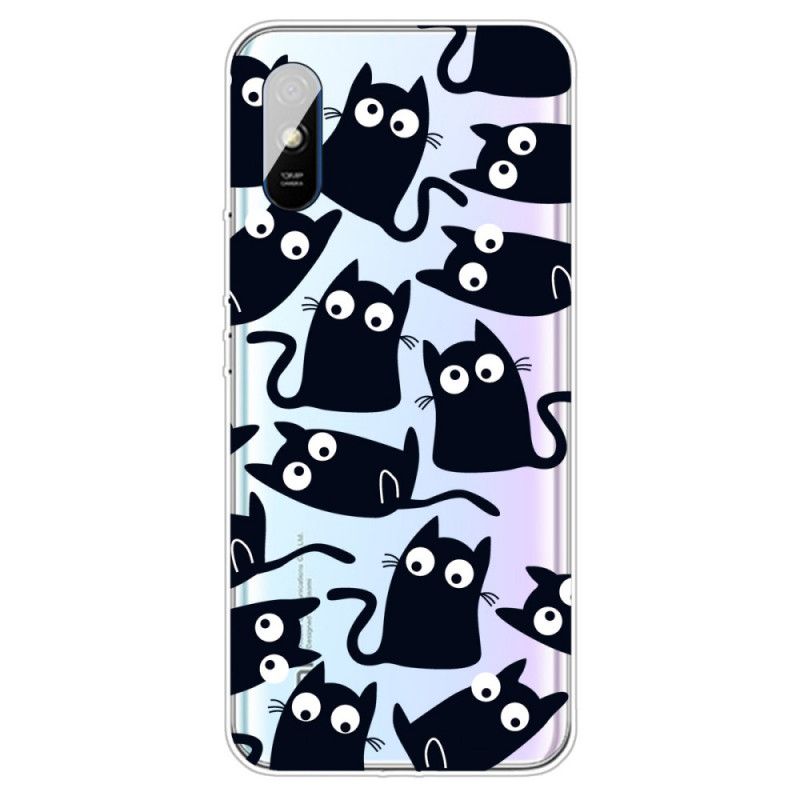 Cover Hoesje Xiaomi Redmi 9A Telefoonhoesje Zwarte Muizen