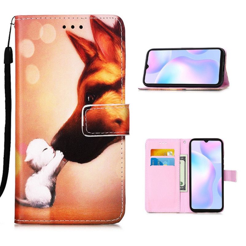 Flip Case Leren Xiaomi Redmi 9A Vriend Van Ernest De Stringkat