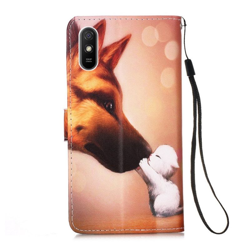 Flip Case Leren Xiaomi Redmi 9A Vriend Van Ernest De Stringkat