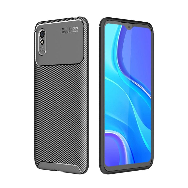 Hoesje voor Xiaomi Redmi 9A Donkerblauw Zwart Flexibele Koolstofvezel