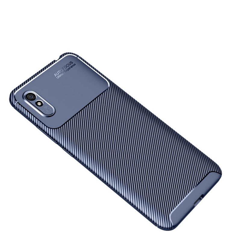 Hoesje voor Xiaomi Redmi 9A Donkerblauw Zwart Flexibele Koolstofvezel