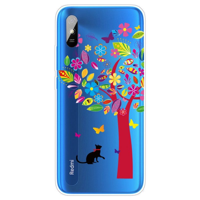 Hoesje voor Xiaomi Redmi 9A Kat Onder De Gekleurde Boom