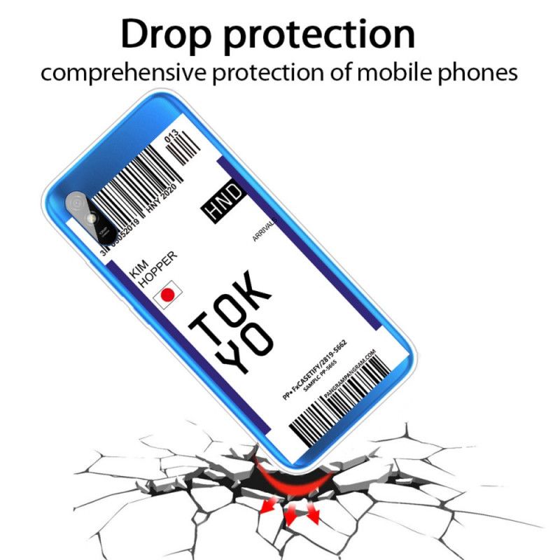 Hoesje Xiaomi Redmi 9A Donkerblauw Zwart Instapkaart Tokyo