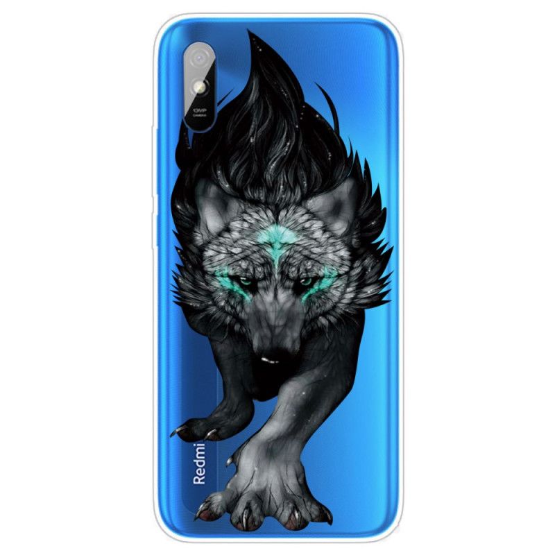 Hoesje Xiaomi Redmi 9A Grijs Zwart Sublieme Wolf