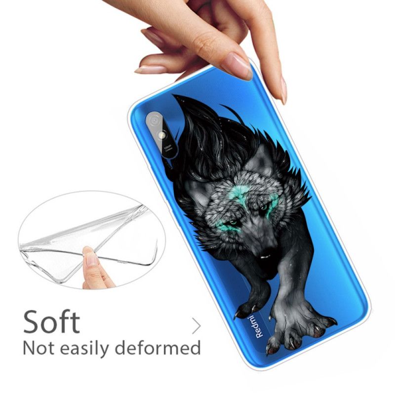 Hoesje Xiaomi Redmi 9A Grijs Zwart Sublieme Wolf