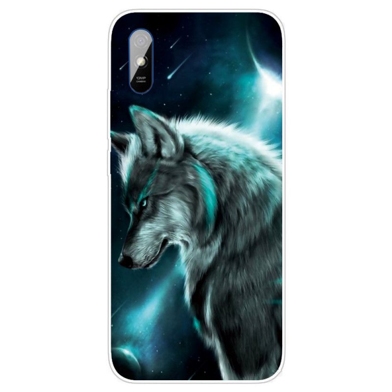 Hoesje Xiaomi Redmi 9A Grijs Zwart Sublieme Wolf