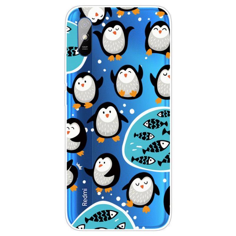 Hoesje Xiaomi Redmi 9A Pinguïns En Vissen