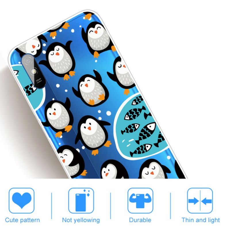 Hoesje Xiaomi Redmi 9A Pinguïns En Vissen