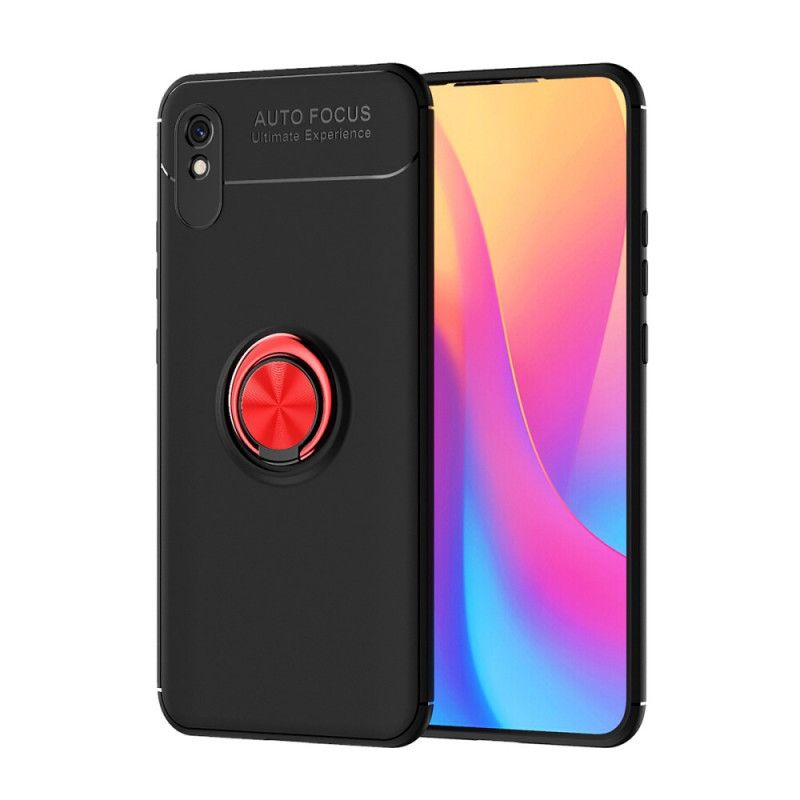 Hoesje Xiaomi Redmi 9A Rood Zwart Roterende Ring