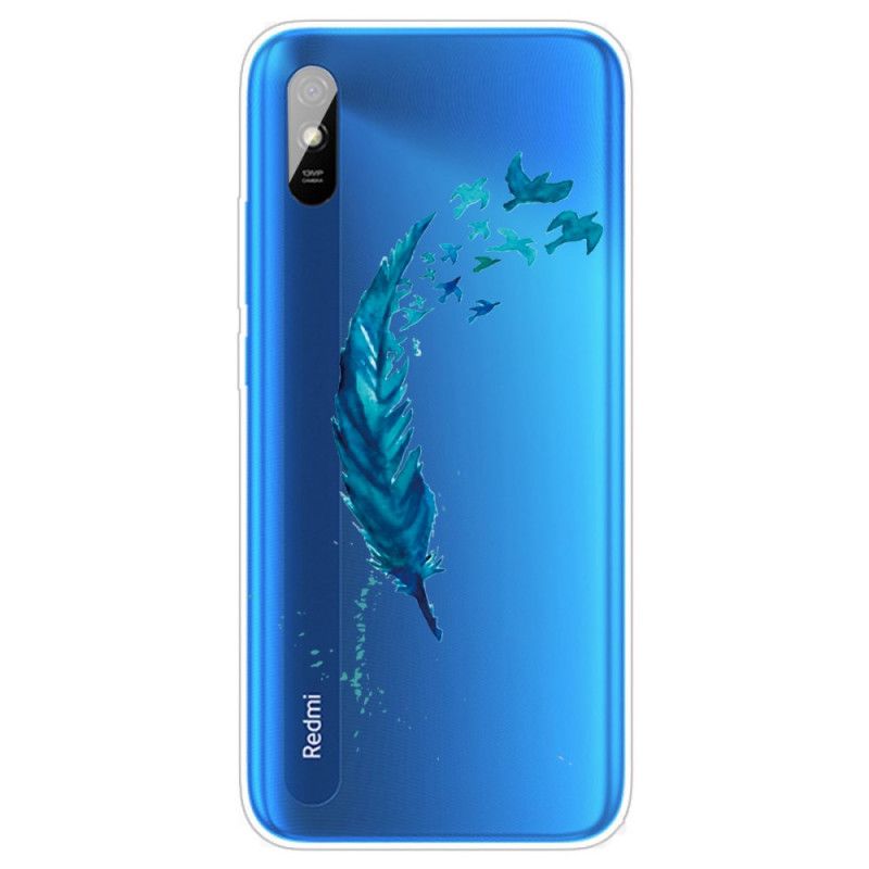 Hoesje Xiaomi Redmi 9A Telefoonhoesje Mooie Blauwe Veer