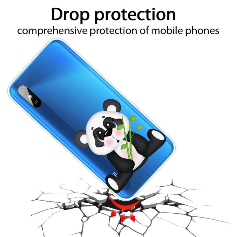 Hoesje Xiaomi Redmi 9A Telefoonhoesje Transparante Droevige Panda