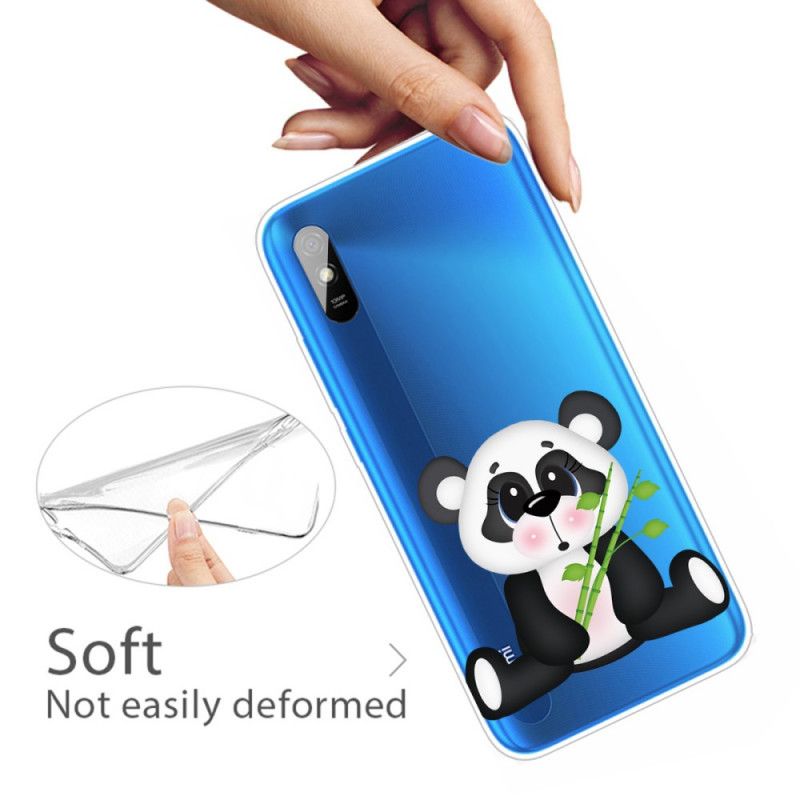 Hoesje Xiaomi Redmi 9A Telefoonhoesje Transparante Droevige Panda