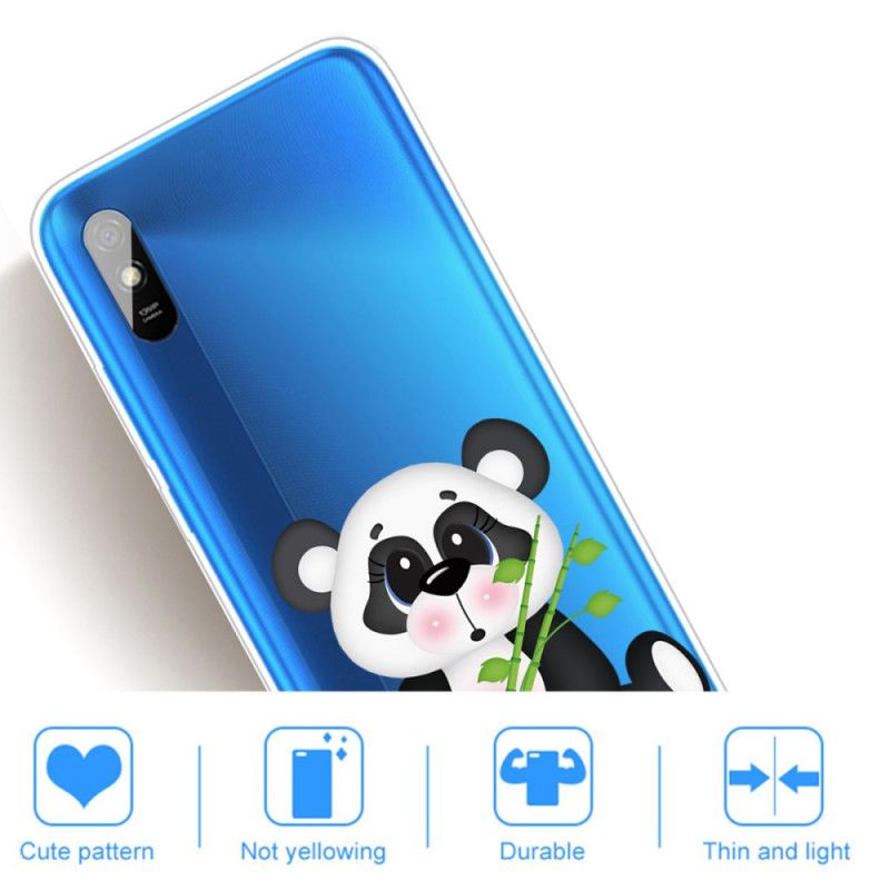 Hoesje Xiaomi Redmi 9A Telefoonhoesje Transparante Droevige Panda