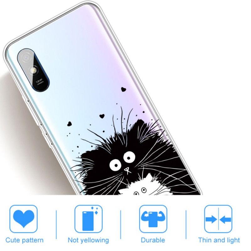 Hoesje Xiaomi Redmi 9A Wit Zwart Let Op De Katten