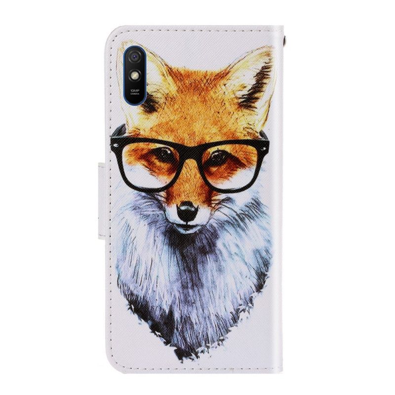 Leren Hoesje voor Xiaomi Redmi 9A Nerd String Vos