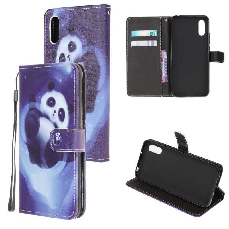 Leren Hoesje voor Xiaomi Redmi 9A Pandaruimte Met String