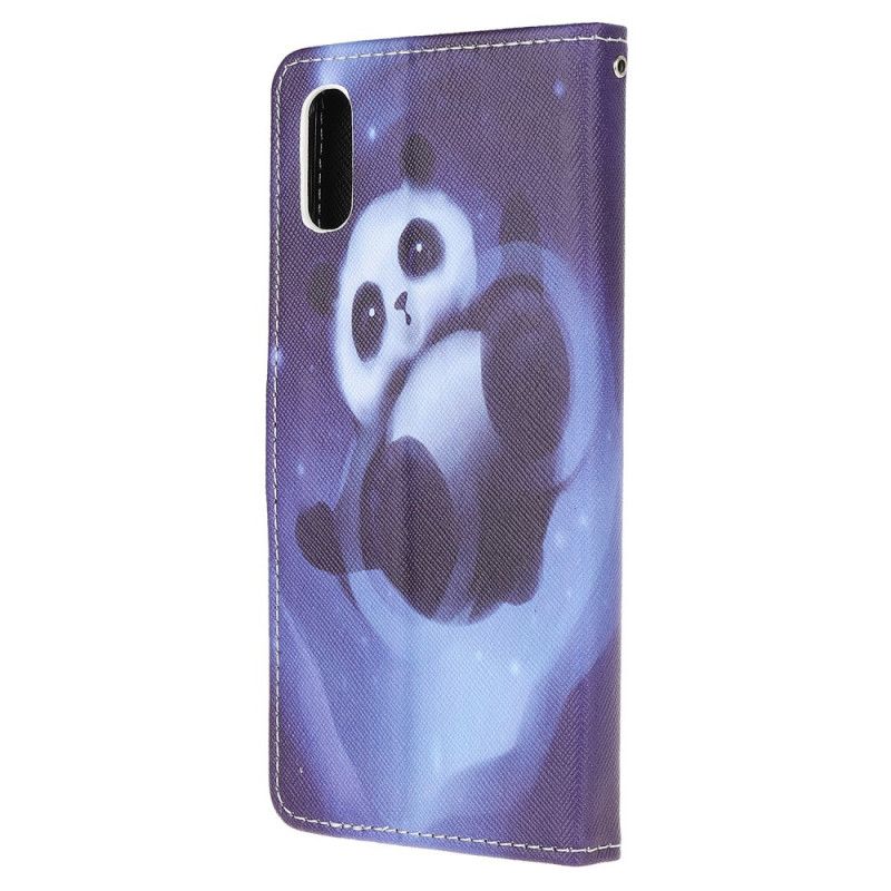 Leren Hoesje voor Xiaomi Redmi 9A Pandaruimte Met String