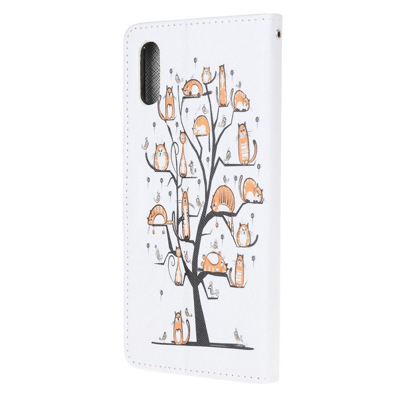 Leren Hoesje Xiaomi Redmi 9A Funky String Katten