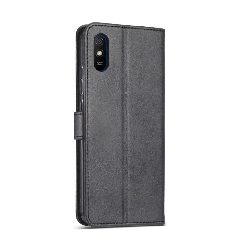 Leren Hoesje Xiaomi Redmi 9A Grijs Zwart Lc.Imeeke Leereffect