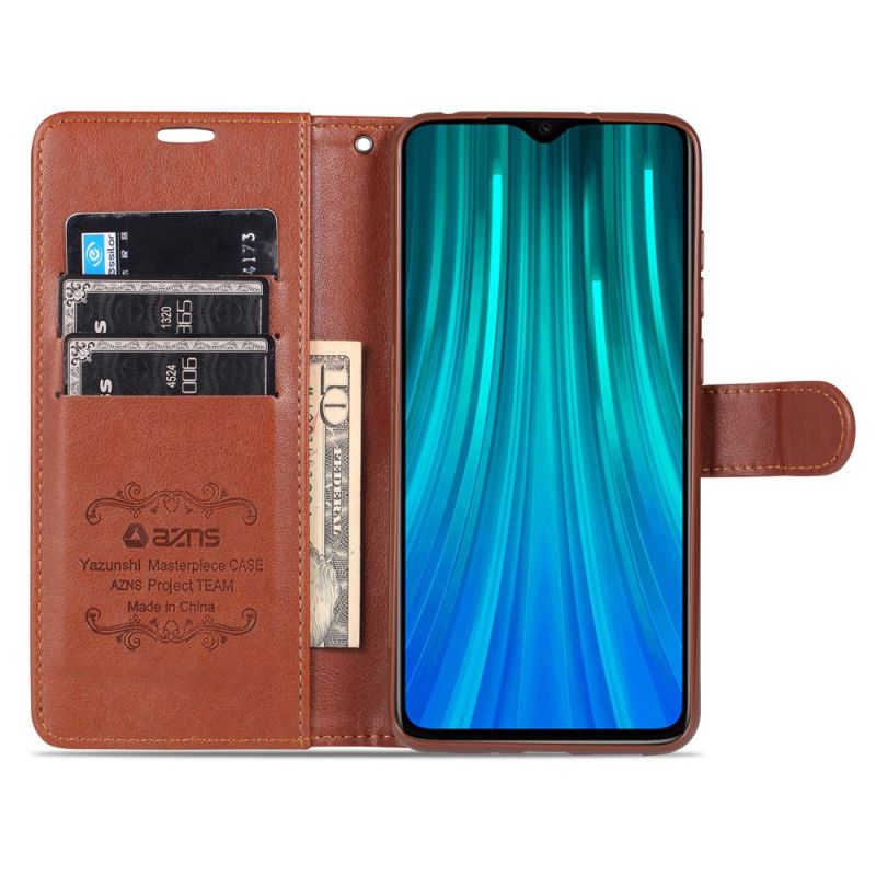 Leren Hoesje Xiaomi Redmi 9A Rood Zwart Telefoonhoesje Kunstleer Azns