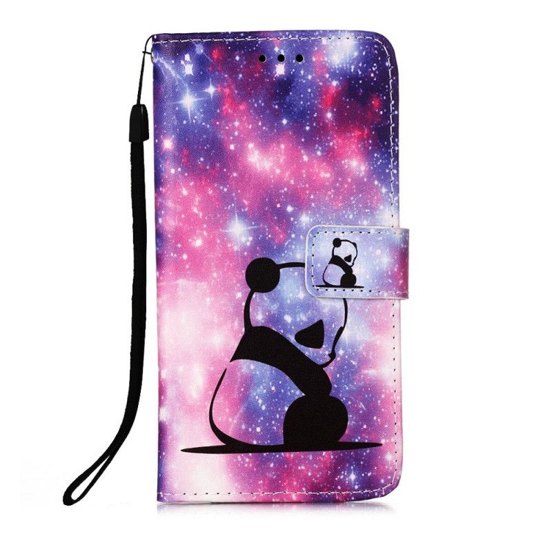 Leren Hoesje Xiaomi Redmi 9A Telefoonhoesje String Panda Mijmeringen