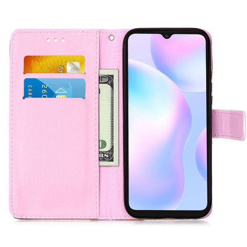 Leren Hoesje Xiaomi Redmi 9A Telefoonhoesje String Panda Mijmeringen