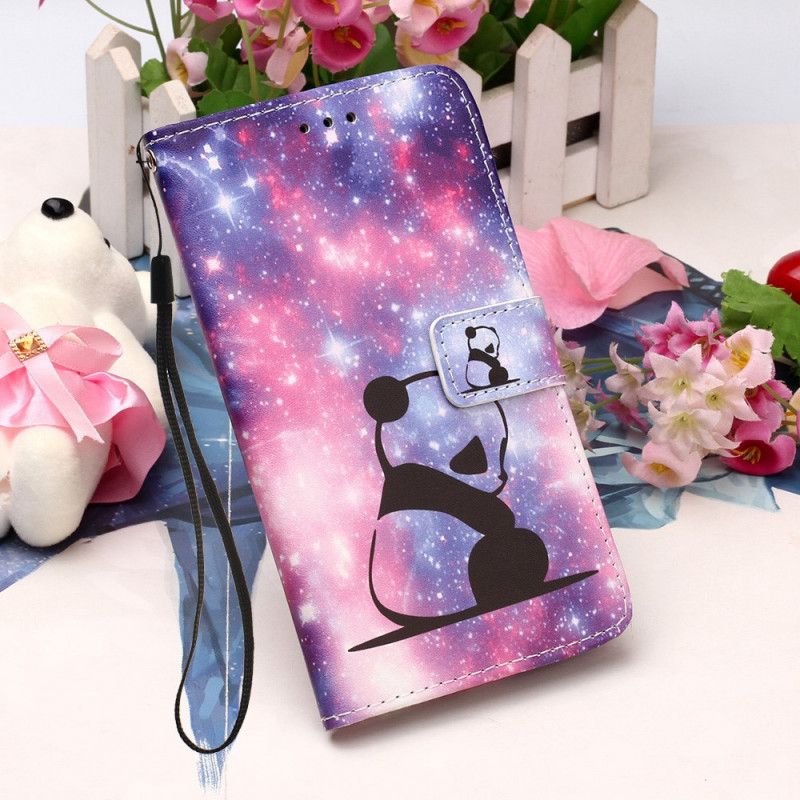 Leren Hoesje Xiaomi Redmi 9A Telefoonhoesje String Panda Mijmeringen