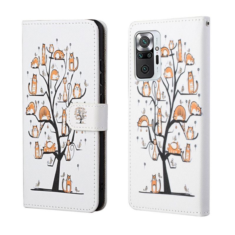 Leren Hoesje voor Xiaomi Redmi Note 10 Pro Funky String Katten