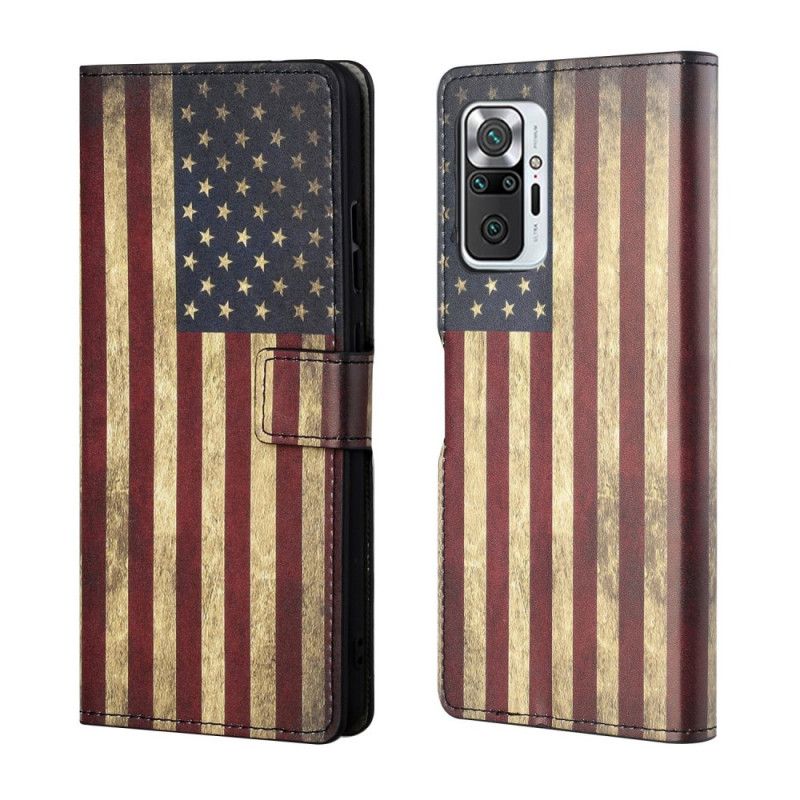 Leren Hoesje Xiaomi Redmi Note 10 Pro Telefoonhoesje Amerikaanse Vlag