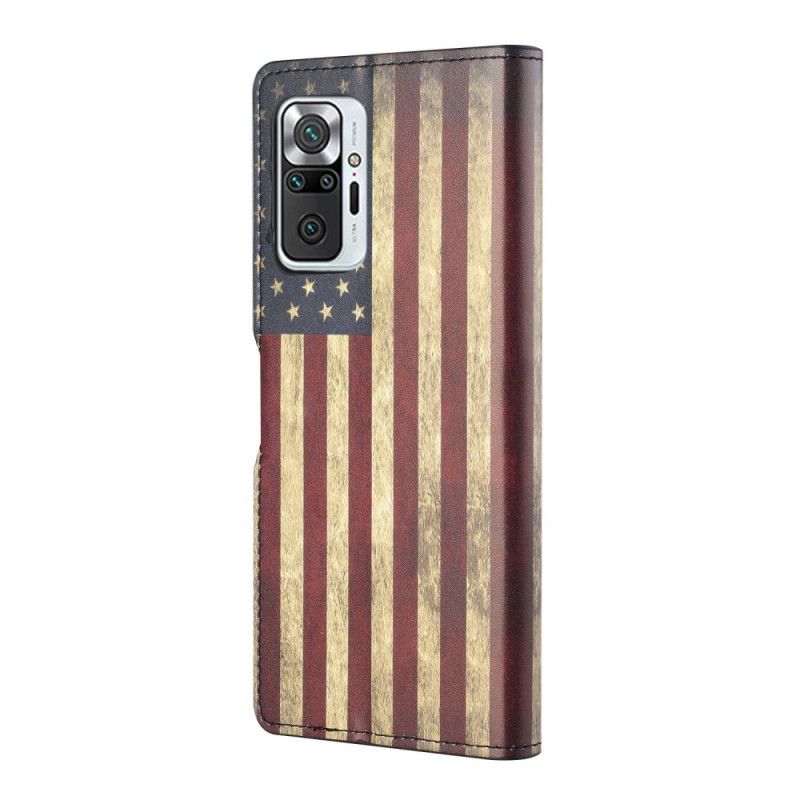 Leren Hoesje Xiaomi Redmi Note 10 Pro Telefoonhoesje Amerikaanse Vlag