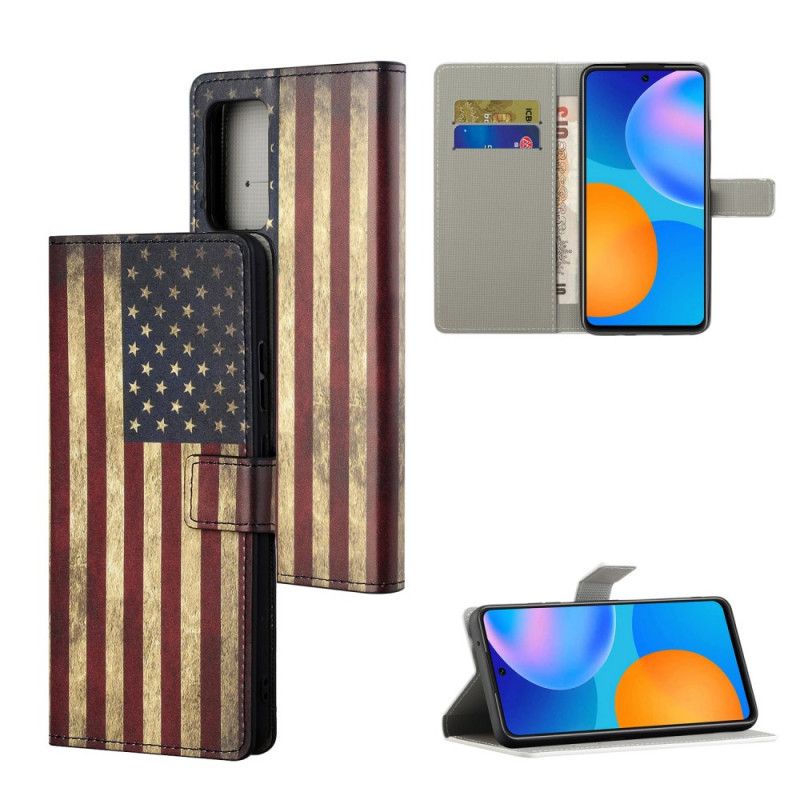 Leren Hoesje Xiaomi Redmi Note 10 Pro Telefoonhoesje Amerikaanse Vlag