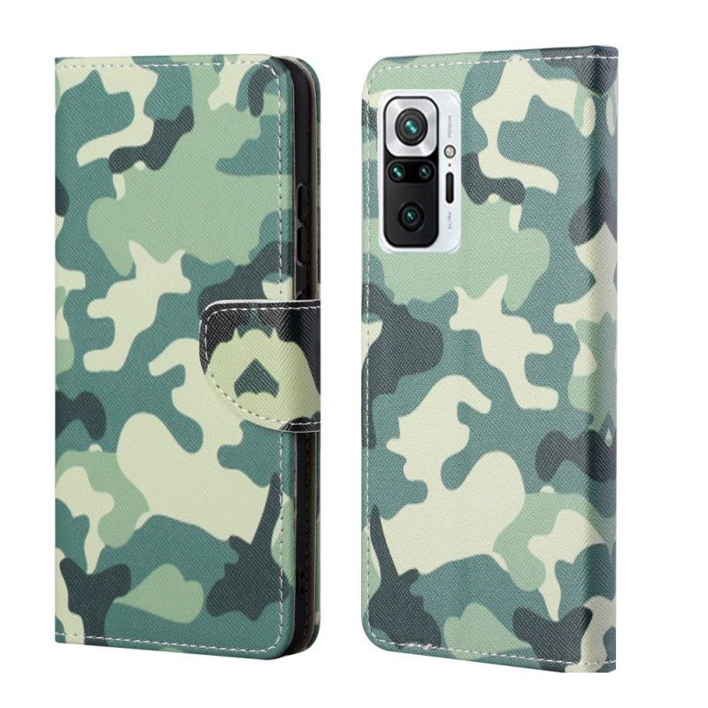Leren Hoesje Xiaomi Redmi Note 10 Pro Telefoonhoesje Camouflage