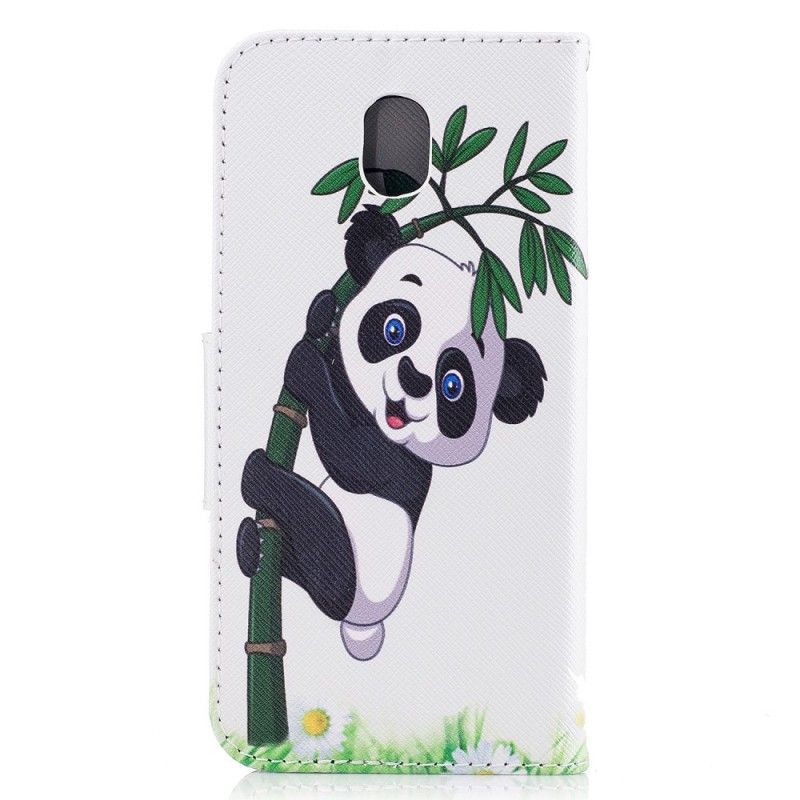 Flip Case Leren Samsung Galaxy J5 2017 Panda Op Bamboe