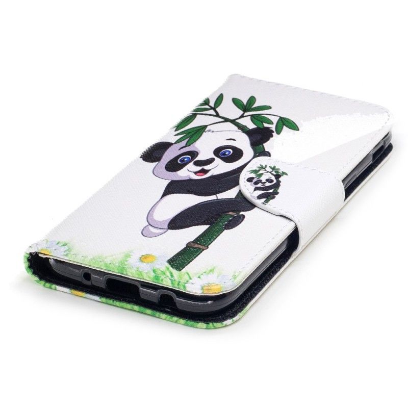 Flip Case Leren Samsung Galaxy J5 2017 Panda Op Bamboe