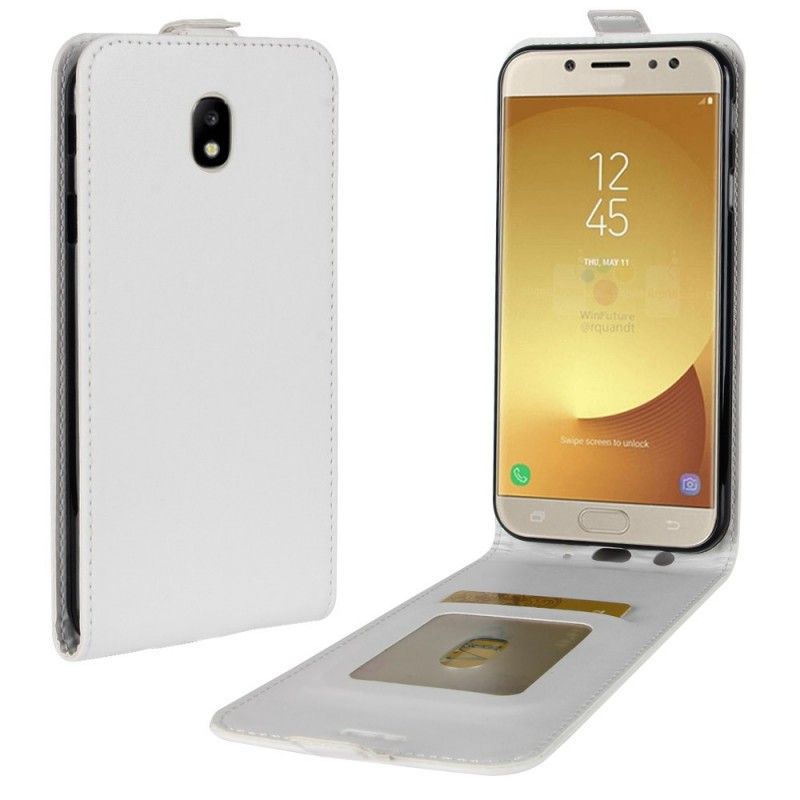 Flip Case Leren Samsung Galaxy J5 2017 Zwart Vouwleereffect