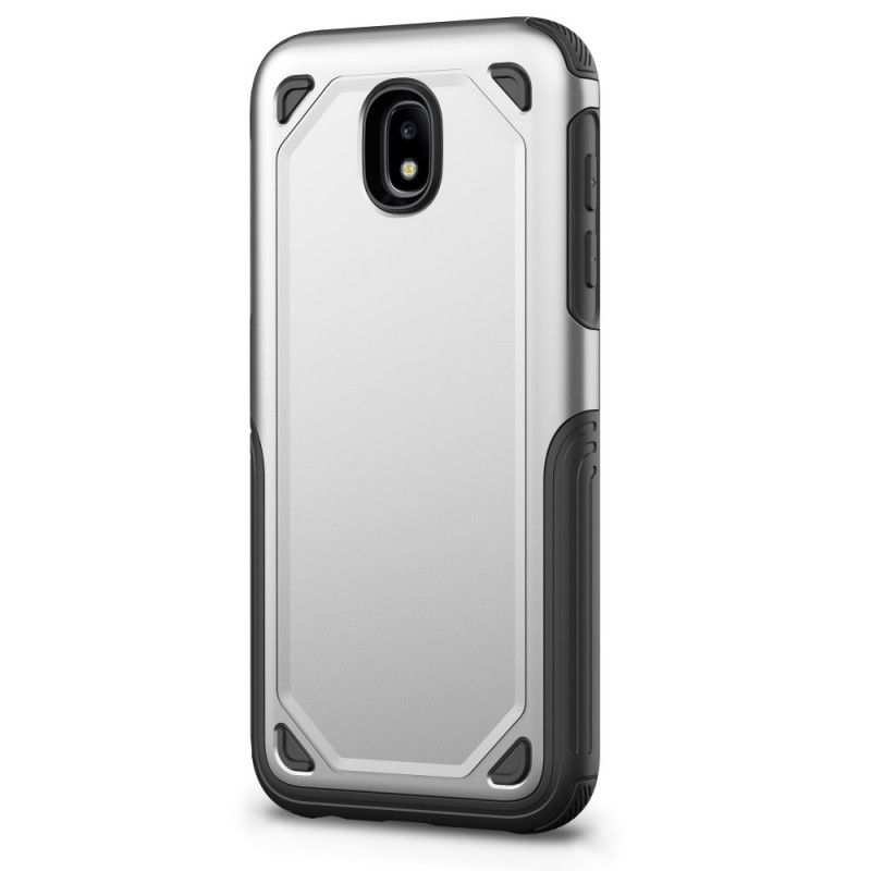 Hoesje Samsung Galaxy J5 2017 Grijs Zwart Premium Metaaleffect