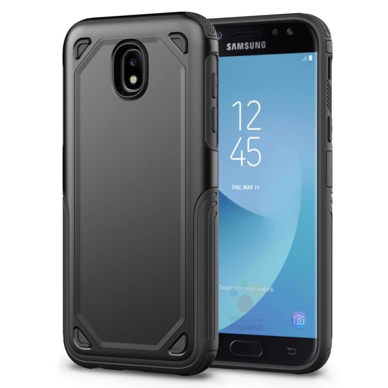 Hoesje Samsung Galaxy J5 2017 Grijs Zwart Premium Metaaleffect