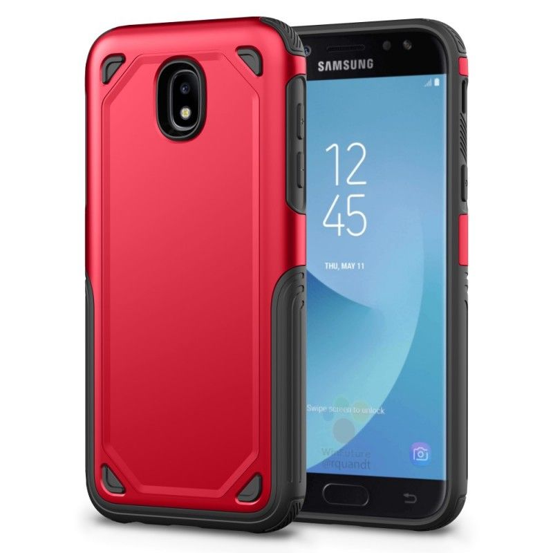 Hoesje Samsung Galaxy J5 2017 Grijs Zwart Premium Metaaleffect