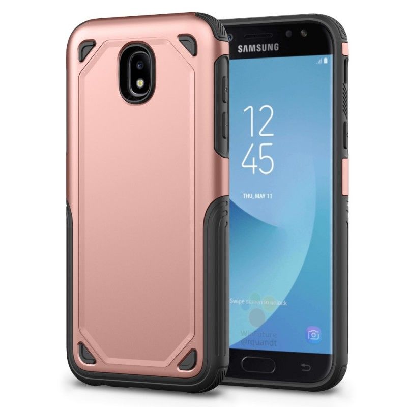 Hoesje Samsung Galaxy J5 2017 Grijs Zwart Premium Metaaleffect