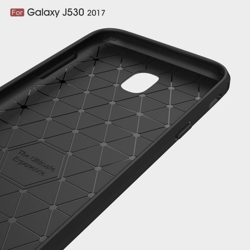 Hoesje voor Samsung Galaxy J5 2017 Rood Zwart Geborsteld Koolstofvezel