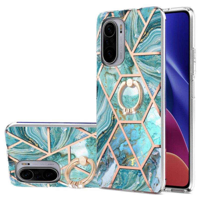 Cover Hoesje Xiaomi Mi 11i 5g / Poco F3 Telefoonhoesje Geometrisch Marmer Met Steunring