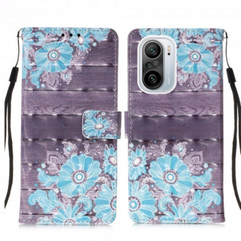 Flip Case Leren Xiaomi Mi 11i 5g / Poco F3 Blauwe Bloemen