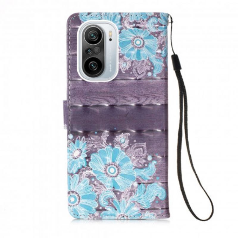 Flip Case Leren Xiaomi Mi 11i 5g / Poco F3 Blauwe Bloemen