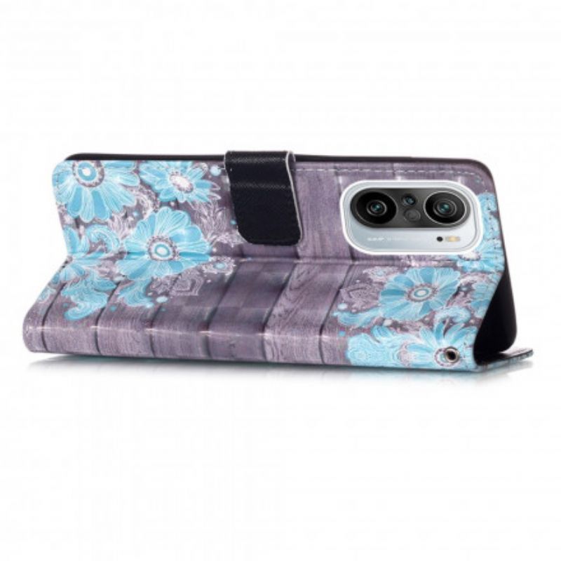 Flip Case Leren Xiaomi Mi 11i 5g / Poco F3 Blauwe Bloemen